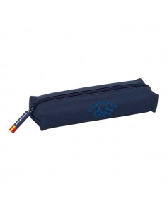 Safta Spagnolo Portatodo Rectangular - Goma Elastica Trasera - Cremallera - 22x4x7cm - Color Azul Noche