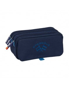 Safta Spagnolo Portatodo - 3 Compartimentos con Cremallera - Cinta Trasera Adaptable - Bolsillo Frontal de Rejilla con Velcro
