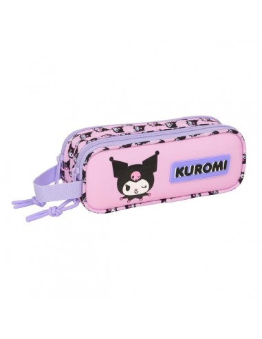 Safta Kuromi Portatodo - 2 Compartimentos con Cremallera - Asa Lateral - Capacidad 1L - 21x8x6cm - Color Rosa