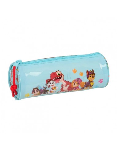 Safta Paw Patrol Dino Rescue Portatodo Redondo - Cremallera con Tirador - 20x7x7cm - Color Azul Pastel