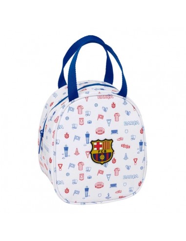 Safta F.C.Barcelona Bolsa Preescolar Isotermica - Asa de Mano - Cremallera - 19x22x14cm - Color Blanco
