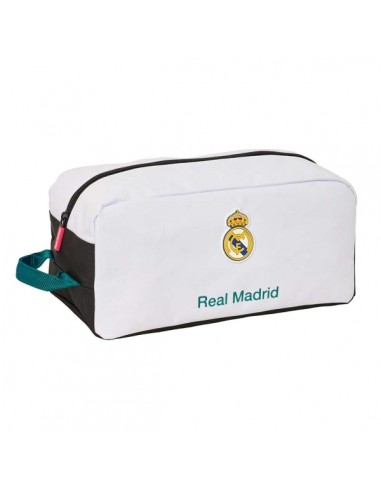 Safta Real Madrid Equipacion 26 27 Zapatillero - Capacidad 9L - Asa de Mano Lateral - 34x15x18cm - Color Blanco y Negro