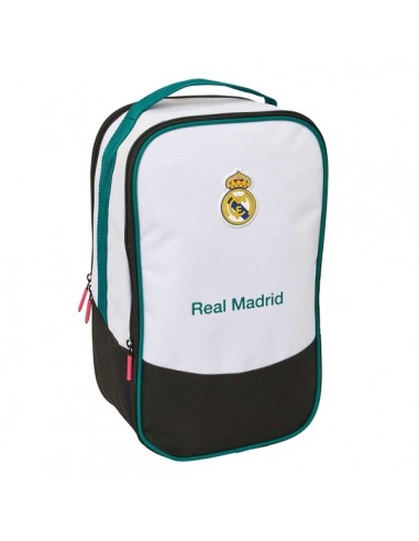 Safta Real Madrid Equipacion 26 27 Zapatillero Doble - Bolsillo Interior de Velcro - Compartimento Trasero con Cremallera -