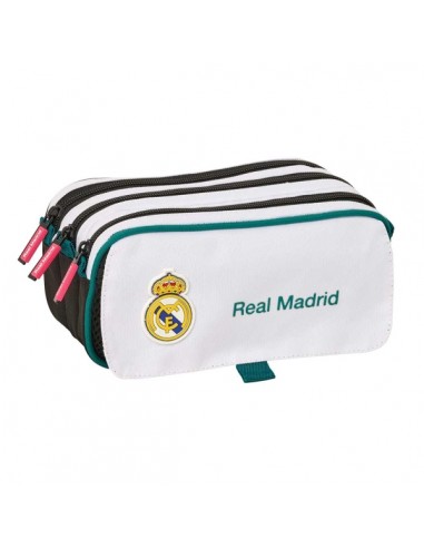 Safta Real Madrid Equipacion 26 27 Portatodo - 3 Compartimentos con Cremallera - Cinta Trasera Adaptable - Bolsillo Frontal