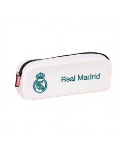 Safta Real Madrid Equipacion 26 27 Portatodo Cuadrado - Silicona - Cremallera - 18.5x7.5x5.5cm - Color Blanco