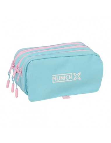 Safta Munich Sky Portatodo - 3 Compartimentos con Cremallera - Cinta Trasera Adaptable - Bolsillo Frontal de Rejilla con