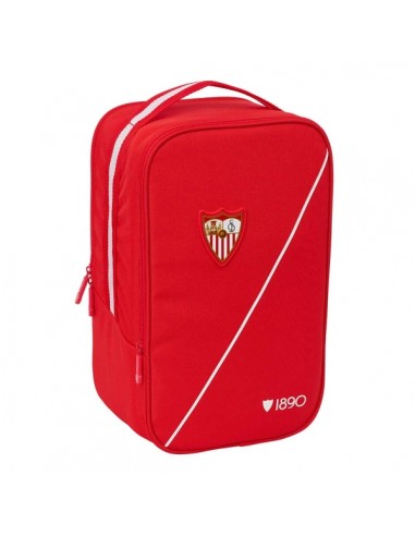 Safta Sevilla FC Zapatillero Doble - Bolsillo Interior de Velcro - Compartimento Trasero con Cremallera - Asa de Mano -