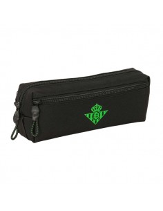Safta Real Betis Balompie Portatodo - 3 Compartimentos con Cremallera - Goma Elastica - Compacto - 22x8.5x6cm - Color Negro y