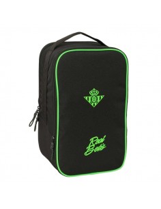 Safta Real Betis Balompie Zapatillero Doble - Bolsillo Interior de Velcro - Compartimento Trasero con Cremallera - Asa de