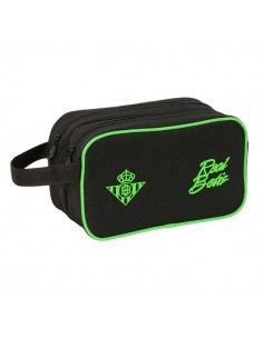 Safta Real Betis Balompie Neceser - 2 Compartimentos con Cremallera - Adaptable a Carro - Asa de Mano Lateral - 26x15x12.5cm