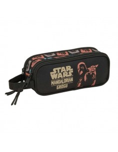 Safta Mandalorian and Grogu Portatodo - 2 Compartimentos con Cremallera - Asa Lateral - Capacidad 1L - 21x8x6cm - Color Negro