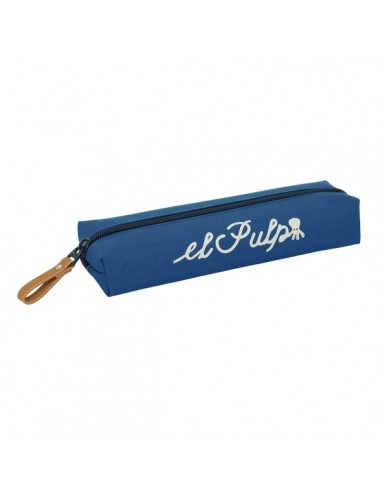 Safta el Pulpo Portatodo Rectangular - Goma Elastica Trasera - Cremallera - 22x4x7cm - Color Azul Marino