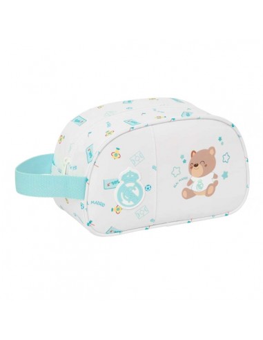 Safta Real Madrid Preescolar Neceser - Adaptable a Carro - Asa de Mano Lateral - 26x15x12cm - Color Blanco