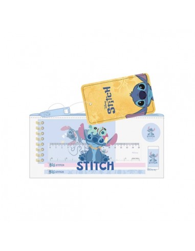 Safta Stitch Portatodo - Cremallera - PVC - Regla de 15cm - 2 Lapices - Sacapuntas - Goma - Bloc de Notas de 70 Hojas -