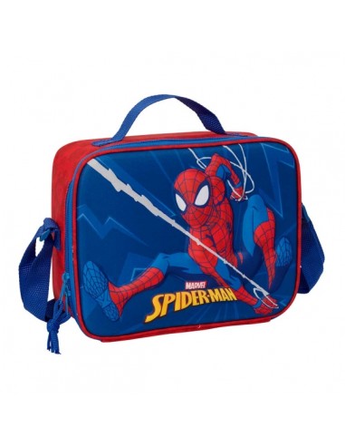 Safta Spider-Man Bolsa Isotermica Porta Alimentos - Frontal 3D - Cremallera - Bandolera Ajustable - Asa de Mano - 25x19.5x9cm