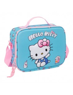 Safta Hello Kitty Bolsa Isotermica Porta Alimentos - Frontal 3D - Cremallera - Bandolera Ajustable - Asa de Mano -