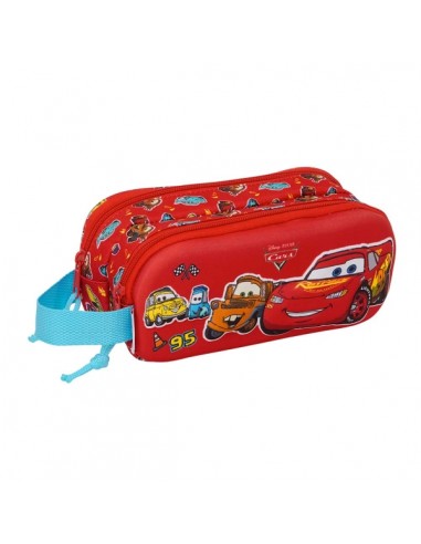 Safta Cars Portatodo 3D - 2 Compartimentos con Cremallera - Asa Lateral - Capacidad 1L - 21x8x6cm - Color Rojo