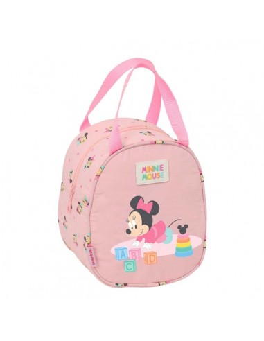 Safta Minnie Mouse Baby Bolsa Isotermica - Asa de Mano - Cremallera - 19x22x14cm - Color Rosa Pastel