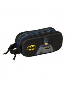Safta Batman Portatodo 3D - 2 Compartimentos con Cremallera - Asa Lateral - Capacidad 1L - 21x8x6cm - Color Negro