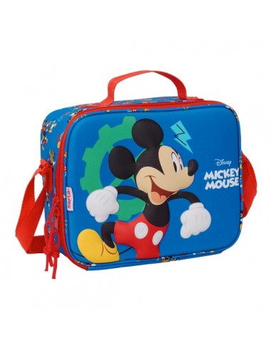 Safta Mickey Mouse Bolsa Isotermica Porta Alimentos - Frontal 3D - Cremallera - Bandolera Ajustable - Asa de Mano -
