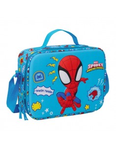 Safta Spidey Bolsa Isotermica Porta Alimentos - Frontal 3D - Cremallera - Bandolera Ajustable - Asa de Mano - 25x19.5x9cm -