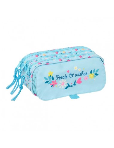 Safta Blackfit8 Petalos Portatodo - 3 Compartimentos con Cremallera - Cinta Trasera Adaptable - Bolsillo Frontal de Rejilla