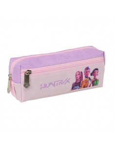 Safta K-Pop Demon Hunters Iconic Portatodo - 3 Compartimentos con Cremallera - Goma Elastica - Compacto - 22x8.5x6cm - Color