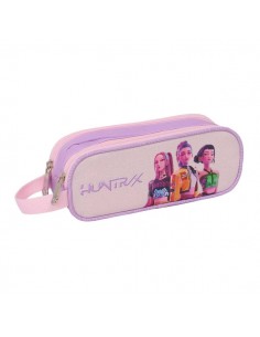 Safta K-Pop Demon Hunters Iconic Portatodo - 2 Compartimentos con Cremallera - Asa Lateral - Capacidad 1L - 21x8x6cm - Color