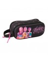 Safta K-Pop Demon Hunters Portatodo 3D - 2 Compartimentos con Cremallera - Asa Lateral - Capacidad 1L - 21x8x6cm - Color Negro