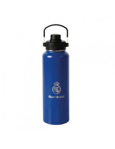 Safta Real Madrid Botella Isotermica - Capacidad 1.2L - Pajita Interior - Revestimiento Interior de Cobre - Tapa Antifugas -