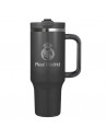 Safta Real Madrid Vaso con Asa Termico - Capacidad 1.2L - Pajita con Varilla de Limpieza - Revestimiento Interior de Cobre -
