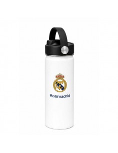 Safta Real Madrid Botella Isotermica - Capacidad 530ml - Pajita Interior - Revestimiento Interior de Cobre - Tapa Antifugas -