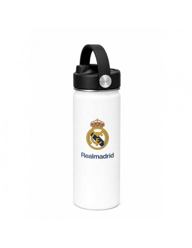 Safta Real Madrid Botella Isotermica - Capacidad 530ml - Pajita Interior - Revestimiento Interior de Cobre - Tapa Antifugas -