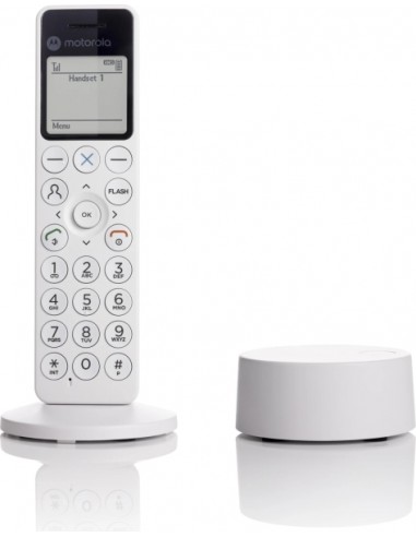 Motorola DOT411-Telefono Inalambrico Dect - Gran Pantalla LCD - Teclado Retroiluminado - Manos Libres