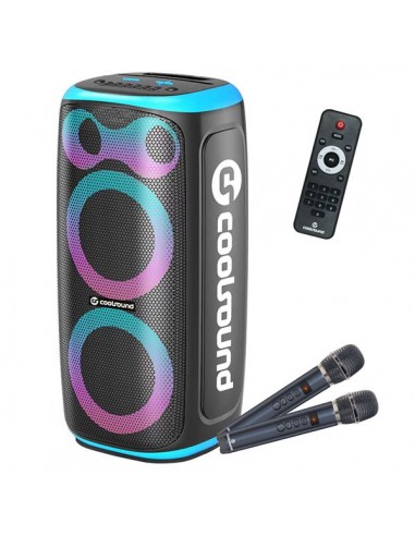 Coolsound Blast Pump Altavoz Karaoke - 2x 6.5" - 60W RMS - Iluminacion RGB - Bluetooth-USB-Tarjeta TF y Auxiliar - 2