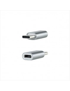 Nanocable Adaptador USB-C Macho a Micro USB Hembra - Aluminio