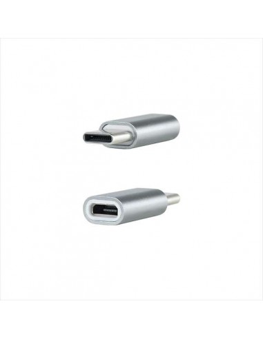 Nanocable Adaptador USB-C Macho a Micro USB Hembra - Aluminio