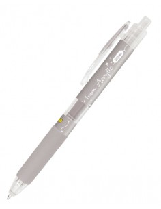 Online Boligrafo Retractil - Tinta Acrilica - Punta Fina de 1mm - Color Plata