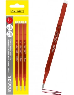 Online MagiXX Pack de 3 Recambios de Tinta Gel Borrable - Trazo de 0.7mm - Color Rojo