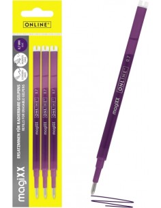 Online MagiXX Pack de 3 Recambios de Tinta Gel Borrable - Trazo de 0.7mm - Color Lila
