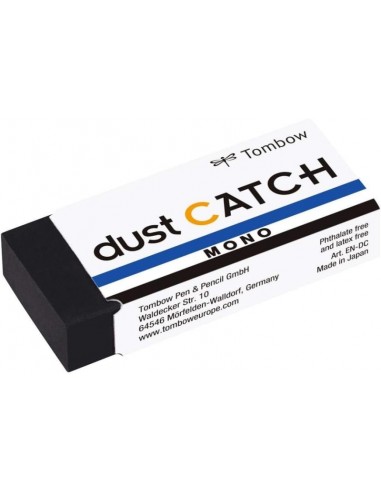 Tombow Mono Dust Catch Goma de Borrar - 19g - Mezcla Viscosa de Polimeros - Evita Residuos en el Papel - Funda de Papel - PVC
