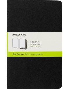 Moleskine Cahier Pack de 3 Libretas - Papel Marfil Liso - 70g m2 - Esquinas Redondeadas - Solapa para Notas Sueltas -