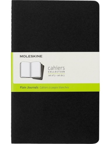 Moleskine Cahier Pack de 3 Libretas - Papel Marfil Liso - 70g m2 - Esquinas Redondeadas - Solapa para Notas Sueltas -