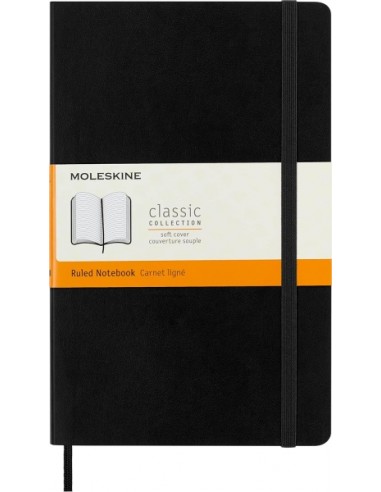Moleskine Classic Libreta de Tapa Blanda - Papel Marfil Rayado - 70g m2 - Apertura 180Â-- Esquinas Redondeadas -