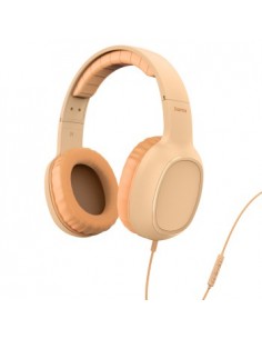 Hama Fun C Auriculares con Microfono Omnidireccional - Cable 1.2m - Diadema Ajustable - Almohadillas de Cuero - Color Naranja