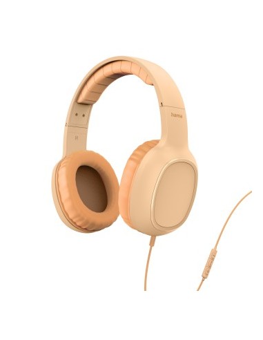 Hama Fun C Auriculares con Microfono Omnidireccional - Cable 1.2m - Diadema Ajustable - Almohadillas de Cuero - Color Naranja