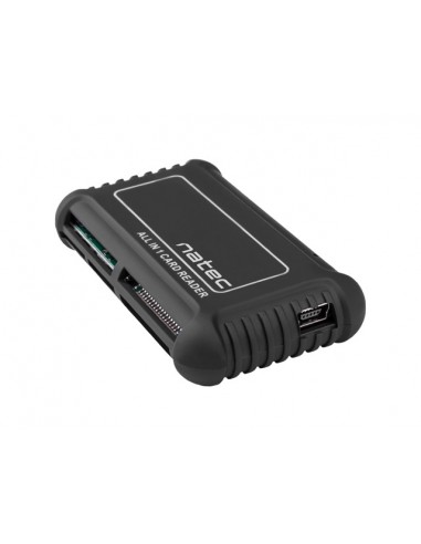 Natec Beetle Lector de Tarjetas All in One - SD MMC (7 en 1)-MS (3 en 1)-MicroSD T-Flash-M2-xD y CF - Recubrimiento de