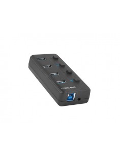 Natec Mantis 2 Hub USB - 4 Puertos USB 3.0 - On Off Individual - Color Negro
