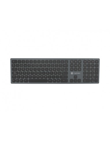 Natec Dolphin Teclado inalambrico Slim - Aluminio - Bluetooth-2 4 Ghz - Switch X-Scissors - Color Negro