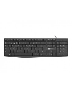 Natec Nautilus Teclado-Multimedia USB - 106 Teclas Membrana - Resistente a Salpicaduras - Color Negro